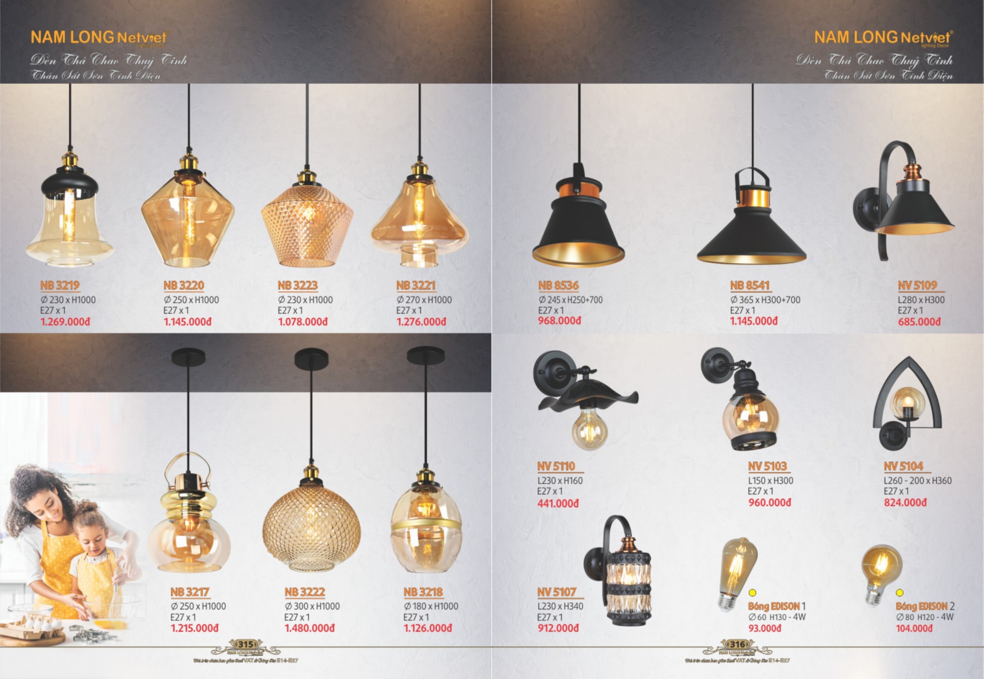 Bảng giá đèn trang trí Nam Long